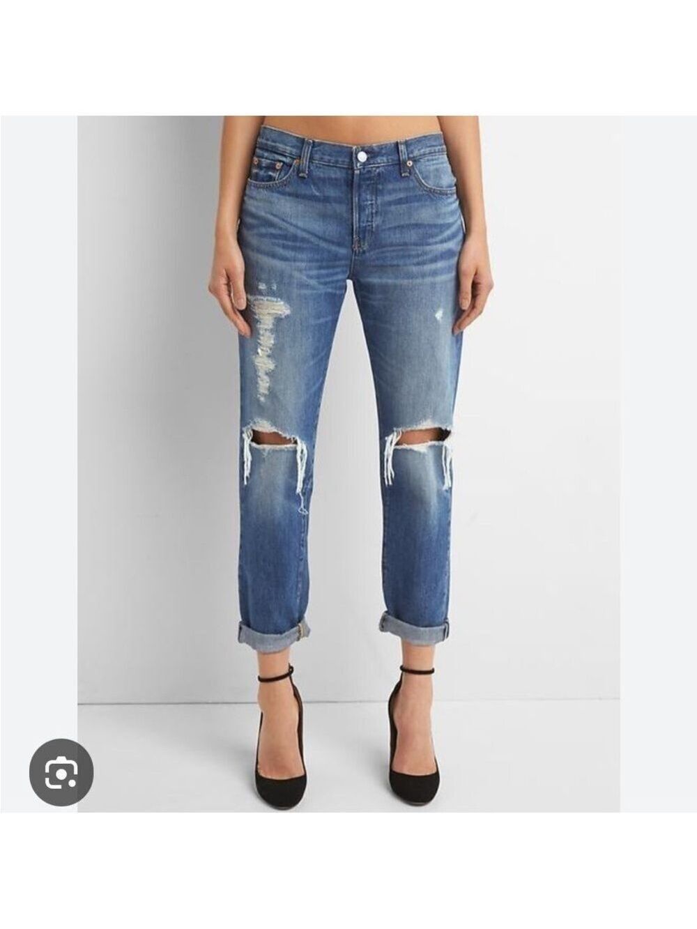 GAP 1969 Relaxed Boyfriend distressed Jeans size 26